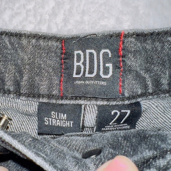 Urban Outfitters BDG Charcoal Wash Denim High Rise Button Fly Slim Straight Jean - Picture 2 of 5